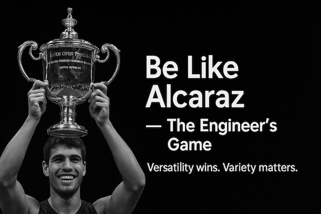 Carlos Alcaraz holding the US Open 2025 Trophy